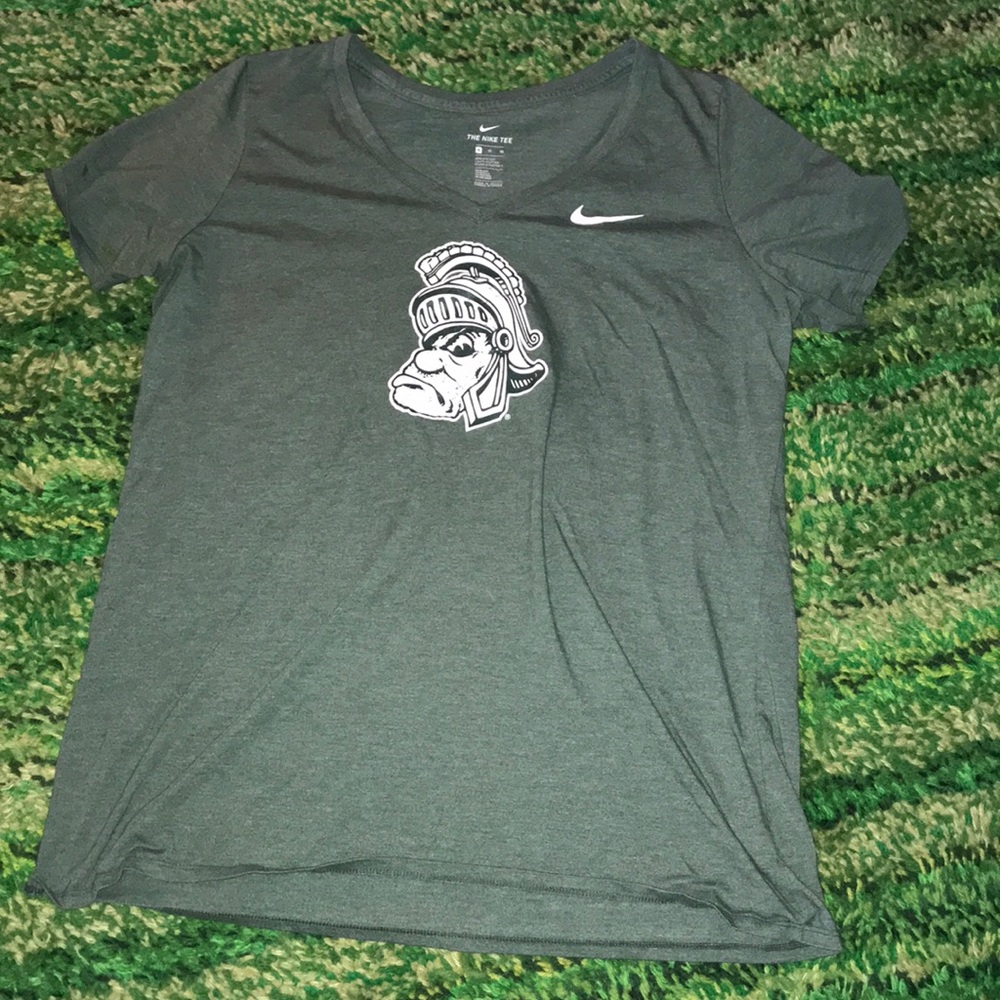 Nike Women's Gray Short Sleeve Logo Tee